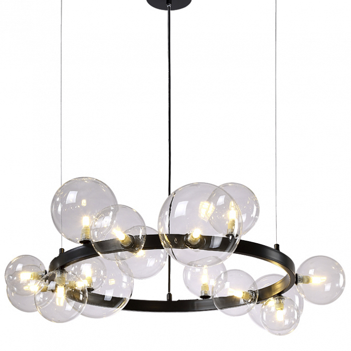 Люстра Crystal Lux AGATA SP15 V2 BLACK/TRANSPARENTE